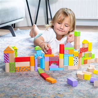Building blocks in a drum - fantasy color - 100 pieces